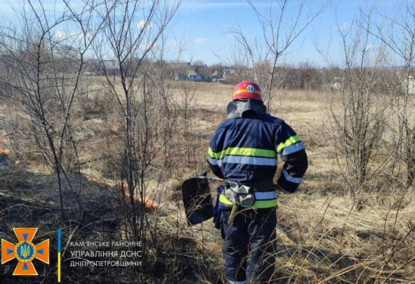 В Каменском районе за сутки трижды тушили горящую траву

