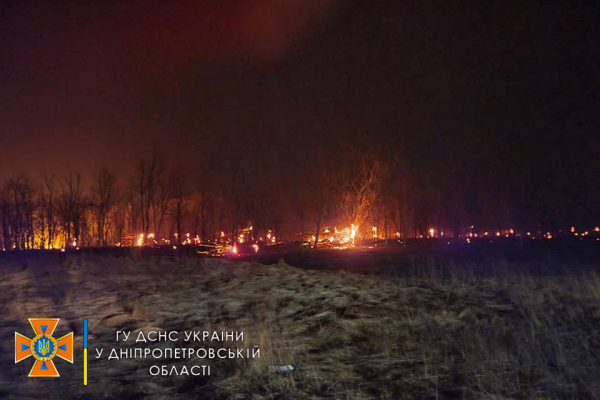 За минувшие сутки на Днепропетровщине потушили 124 пожара в экосистемах

