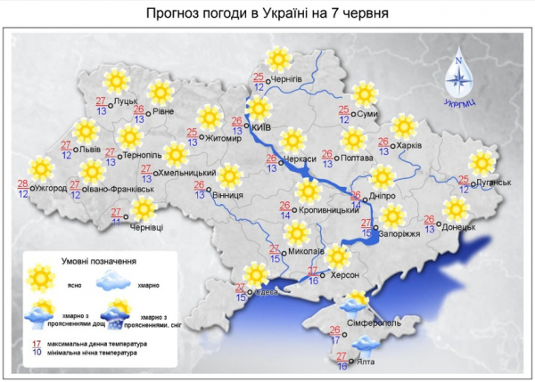 Завтра в Украине ожидается погода без осадков
