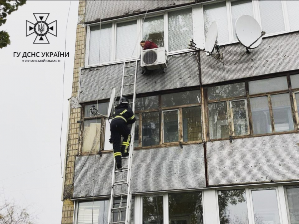 В Каменском спасатели сняли пожилую женщину с кондиционера