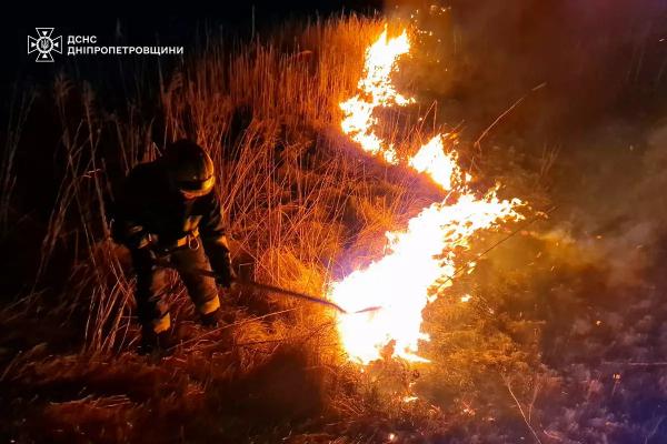 За добу на Дніпропетровщині згоріло понад 60 гектарів сухої рослинності