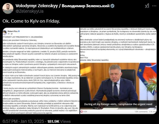 Зеленський погодився зустрітися з Фіцо у Києві