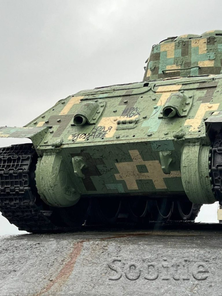 У Кам&rsquo;янському молодь розмалювала нецензурними написами радянський пам&rsquo;ятник-танк